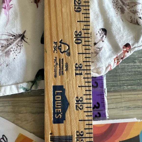 Torrid Button Up Top Bird Feathers Plus Sz 5X Boho Nature Stretch Pocket White - Picture 11 of 12